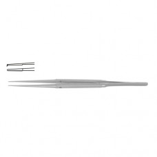 Diam-n-Dust™ Micro Dissecting Forcep Straight - 1 x 2 Teeth Stainless Steel, 15 cm - 6" Tip Size 6.0 x 0.4 mm